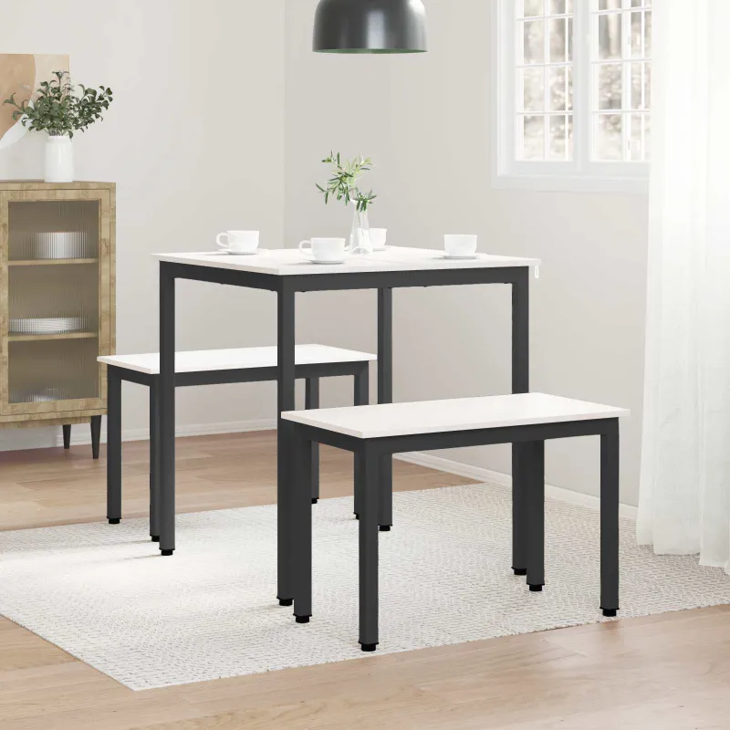 Valgomojo stalas Balta 70 x 70 x 75 cm Kietos pušies mediena