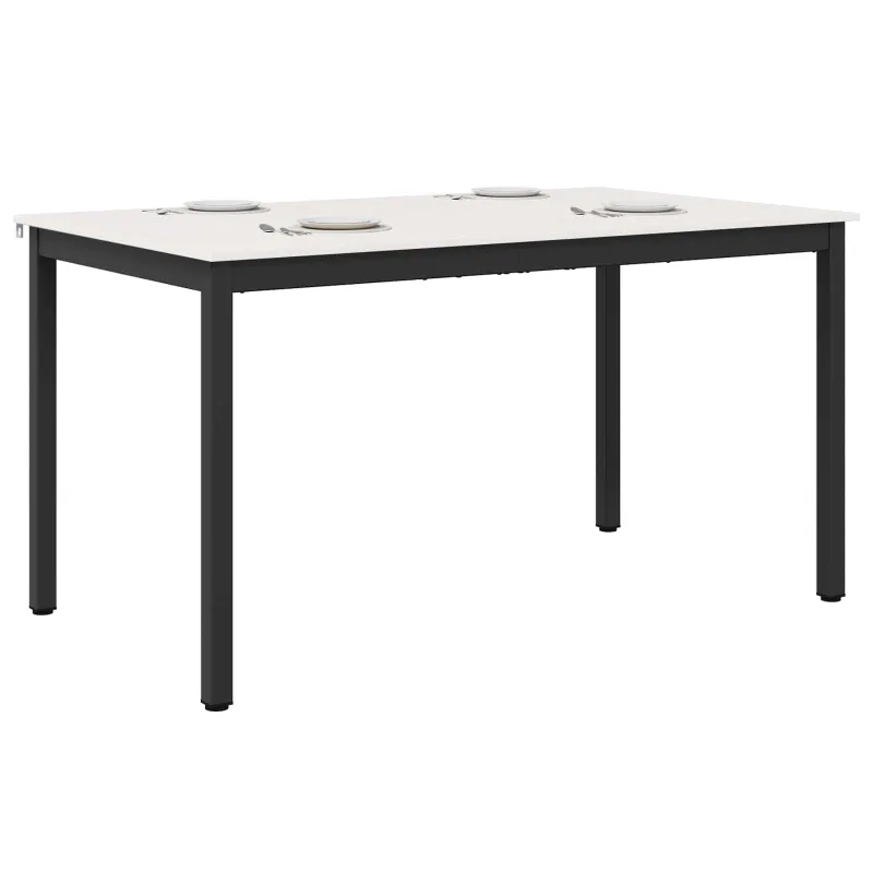 Valgomojo stalas Balta 150 x 90 x 75 cm Kietos pušies mediena