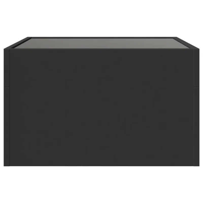Kavos staliukas su Infinity LED lemputėmis, juodas, 50x50x30cm