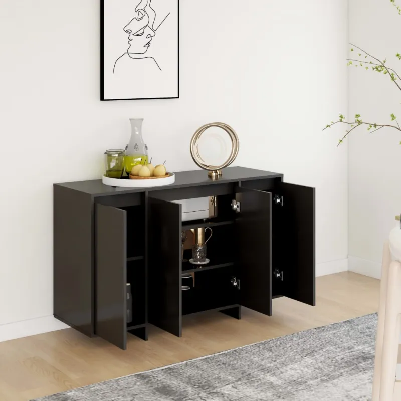 Šoninė spintelė, juodos spalvos, 120x41x75cm, MDP