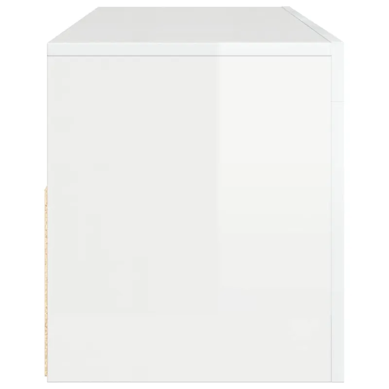 TV spintelė su LED apšvietimu, balta, 120x35x40cm, blizgi