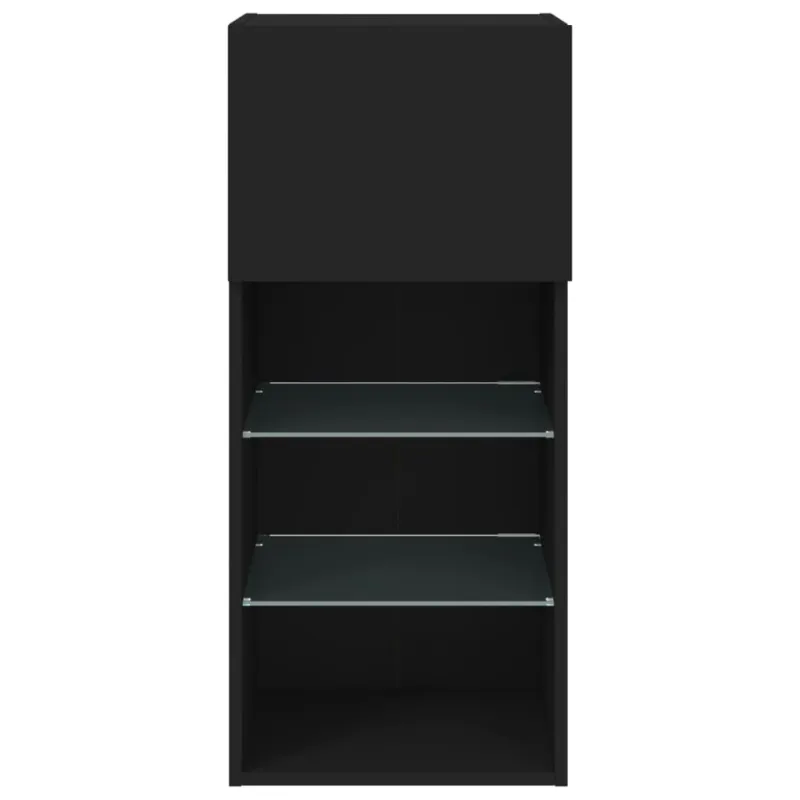 TV spintelė su LED lemputėmis, juodos spalvos, 40,5x30x90cm