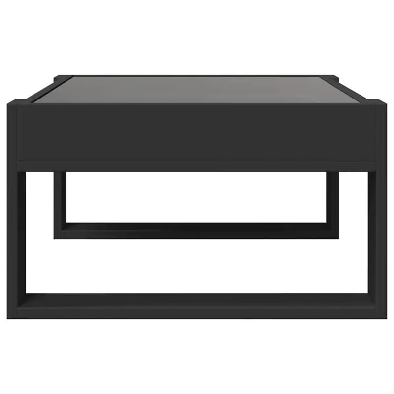 Kavos staliukas su Infinity LED lemputėmis, juodas, 70x53x30cm