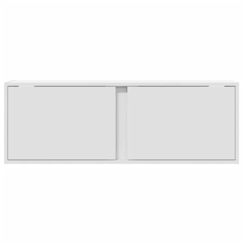 Sieninė TV spintelė su LED lemputėmis, balta, 100x31x35cm