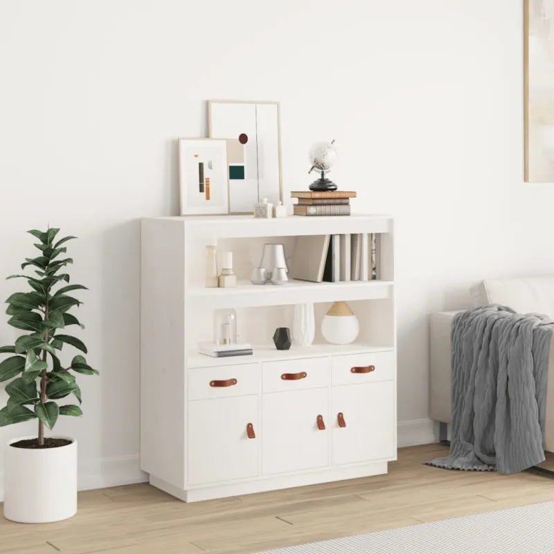 Komoda, balta, 100x40x108,5cm, pušies medienos masyvas