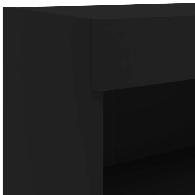 TV spintelės su LED lemputėmis, 2vnt., juodos, 80x30x30cm