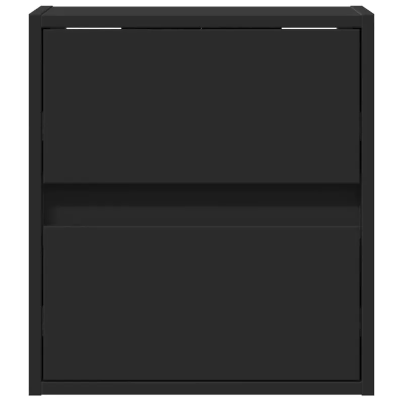 Sieninės TV spintelės su LED, 2vnt., juodos, 41x31x45cm