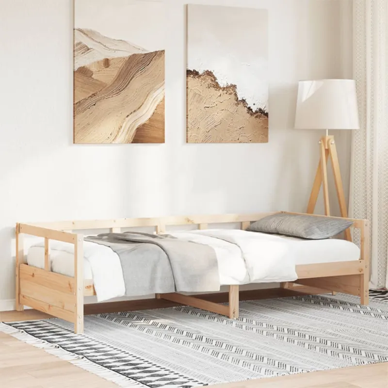 Lova, natūralios spalvos, 80x200cm, pušies medienos masyvas