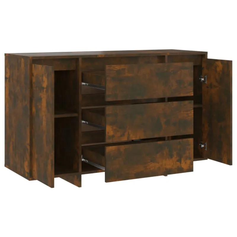 Šoninė spintelė su 3 stalčiais, dūminė ąžuolo, 120x41x75cm, MDP