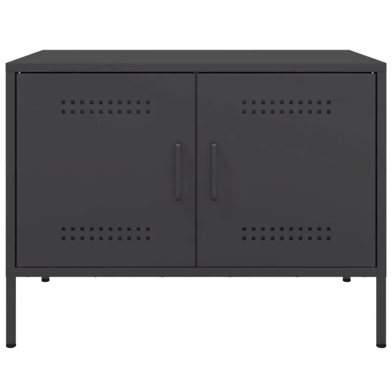 Televizoriaus spintelės, 2vnt., juodos, 68x39x50,5cm, plienas
