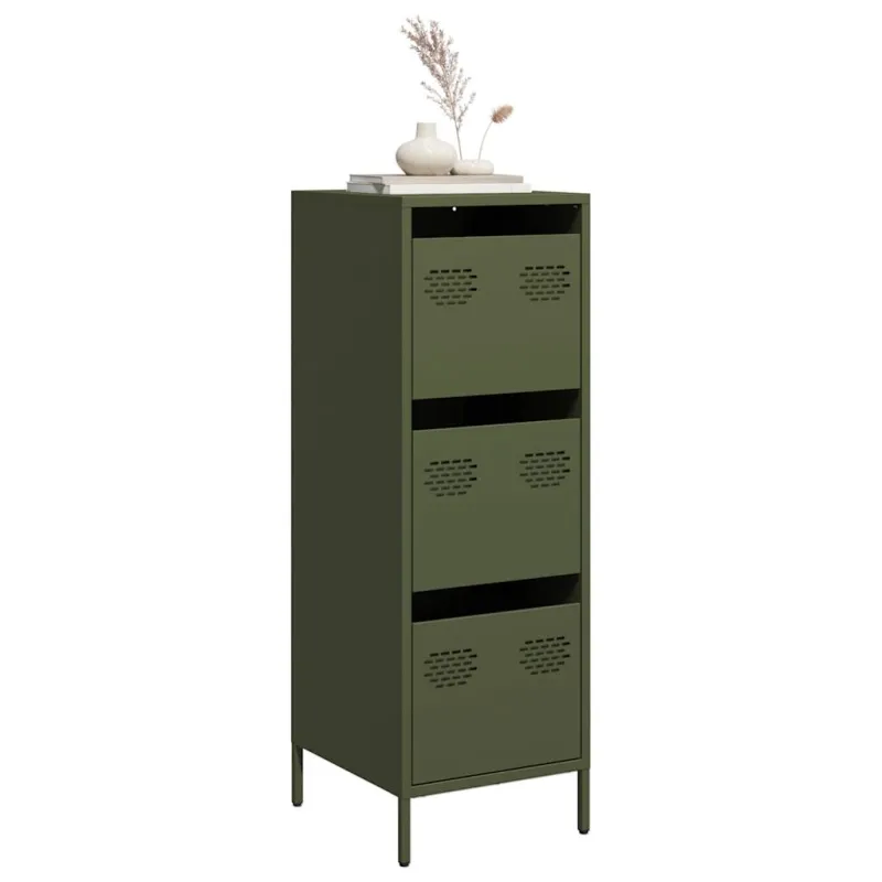 Highboard Olive Green 39x35x103,5 cm Plienas