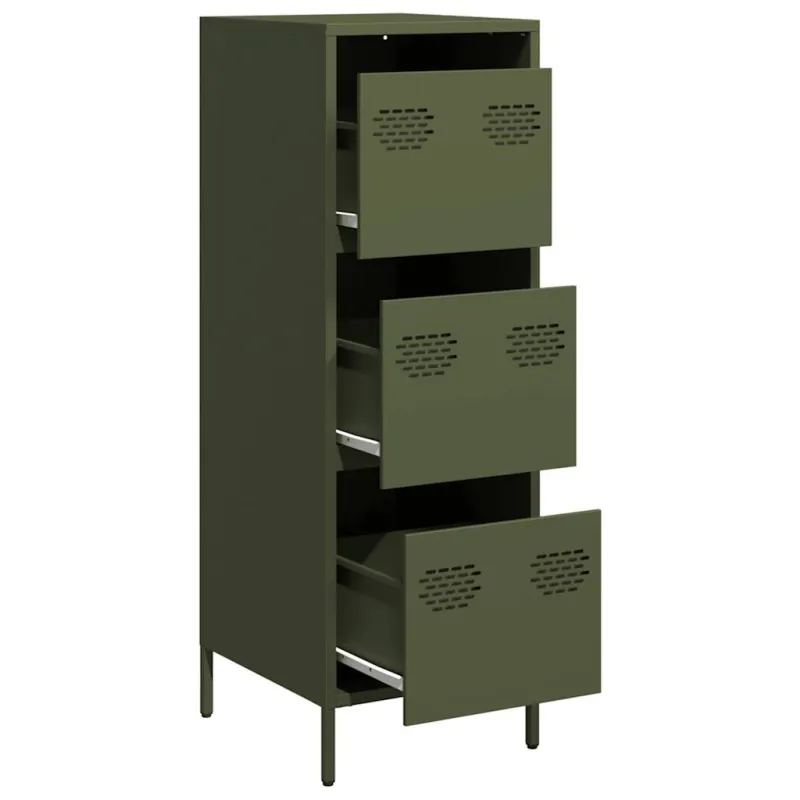 Highboard Olive Green 39x35x103,5 cm Plienas
