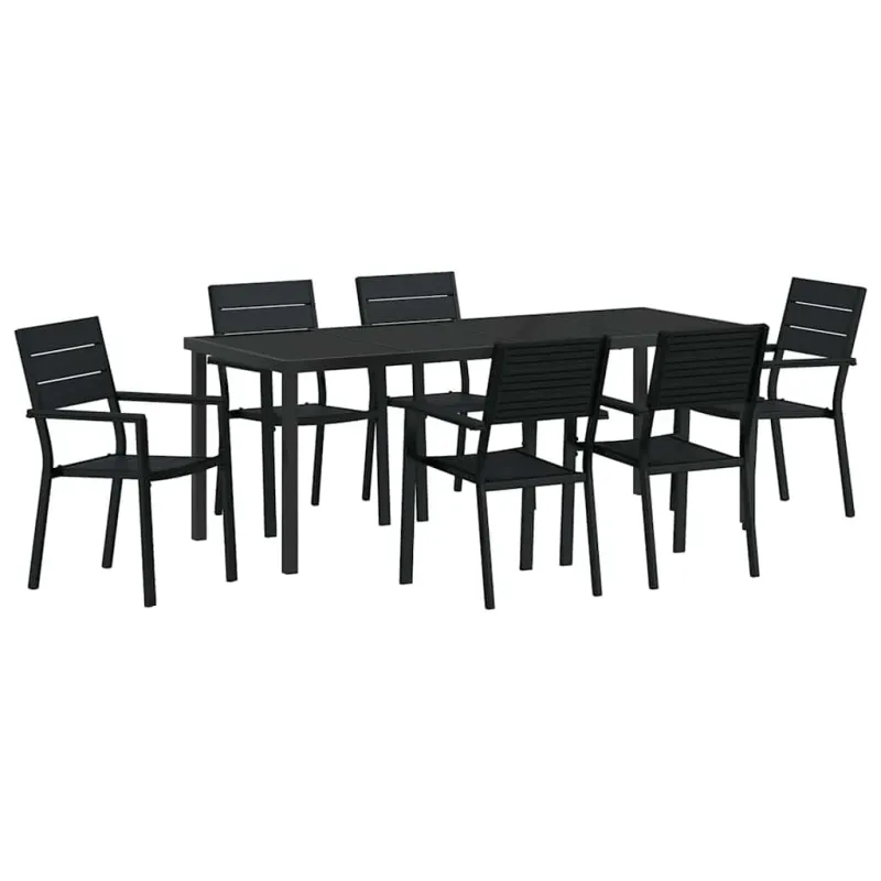 Sodo valgomojo komplektas 7 pcs Juoda