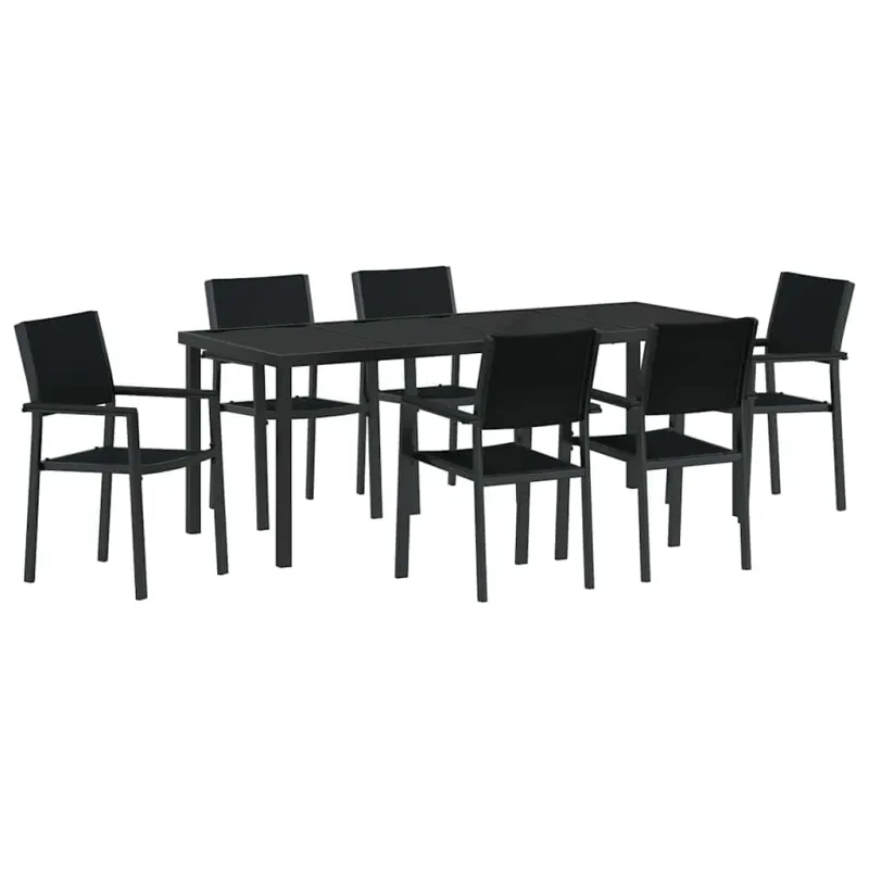 Sodo valgomojo komplektas 7 pcs Juoda