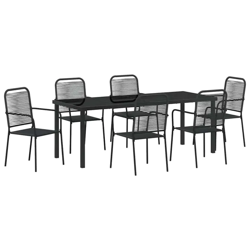 Sodo valgomojo komplektas 7 pcs Juoda