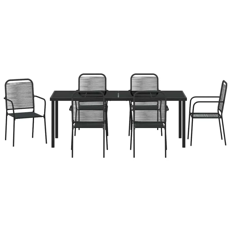 Sodo valgomojo komplektas 7 pcs Juoda