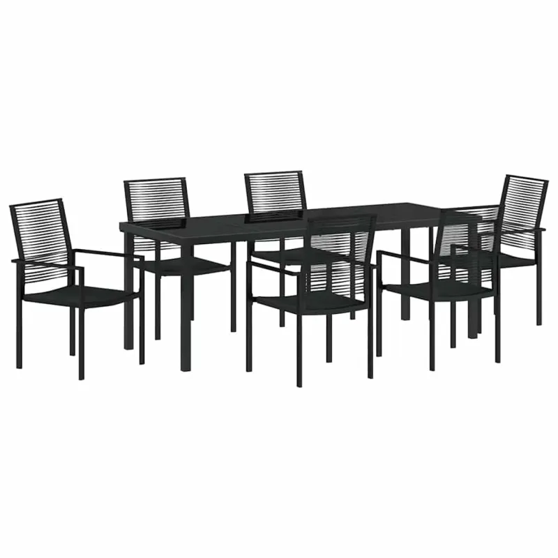 Sodo valgomojo komplektas 7 pcs Juoda