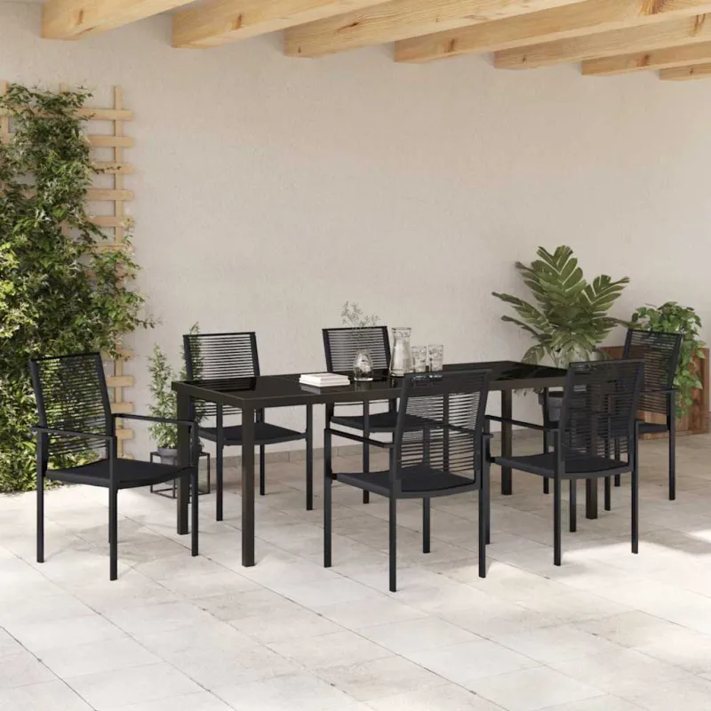 Sodo valgomojo komplektas 7 pcs Juoda