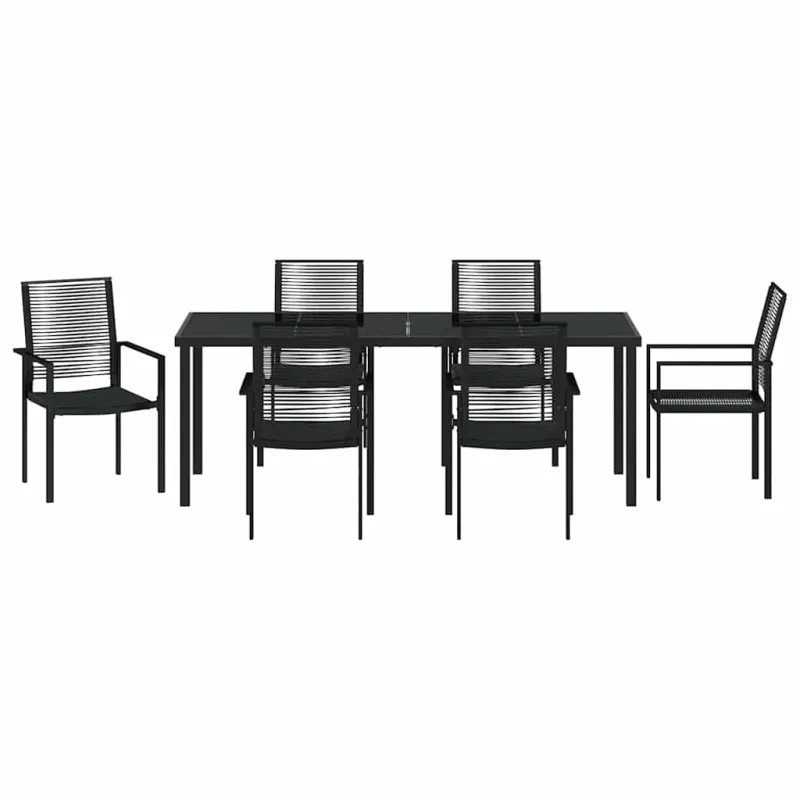 Sodo valgomojo komplektas 7 pcs Juoda