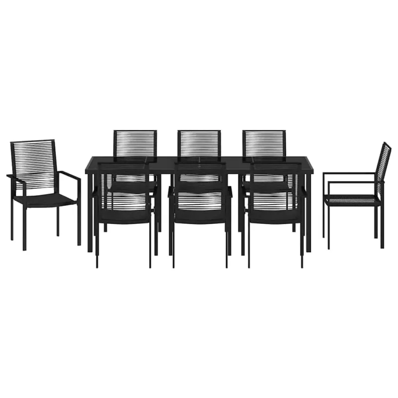 Sodo valgomojo komplektas 9 pcs Juoda