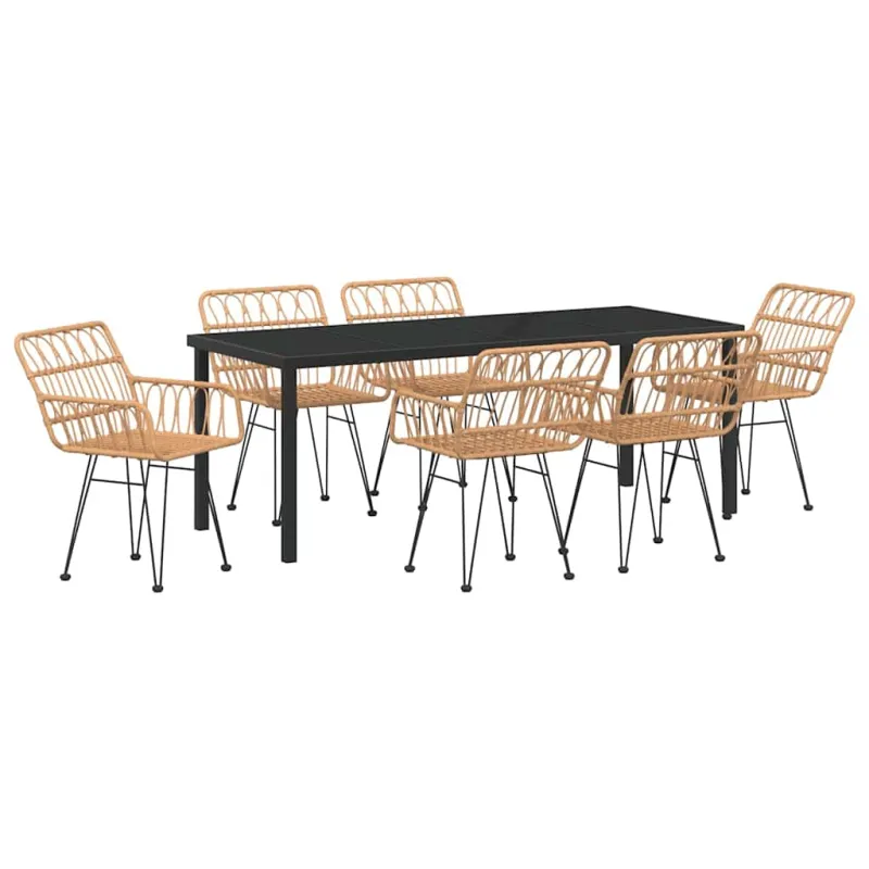 Sodo valgomojo komplektas 7 pcs Ruda