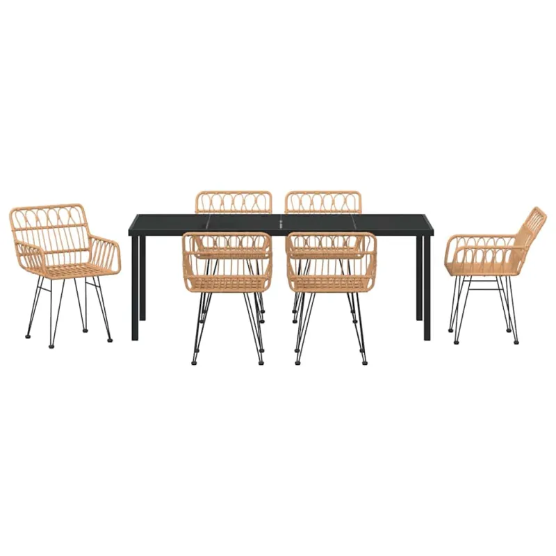 Sodo valgomojo komplektas 7 pcs Ruda