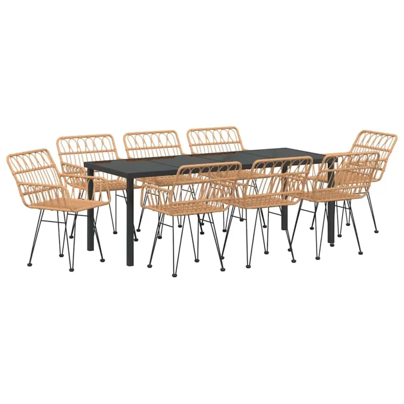 Sodo valgomojo komplektas 9 pcs Ruda