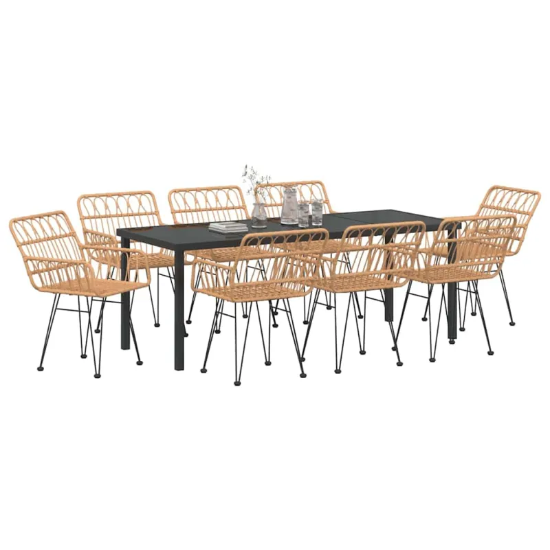 Sodo valgomojo komplektas 9 pcs Ruda