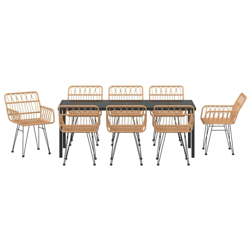 Sodo valgomojo komplektas 9 pcs Ruda