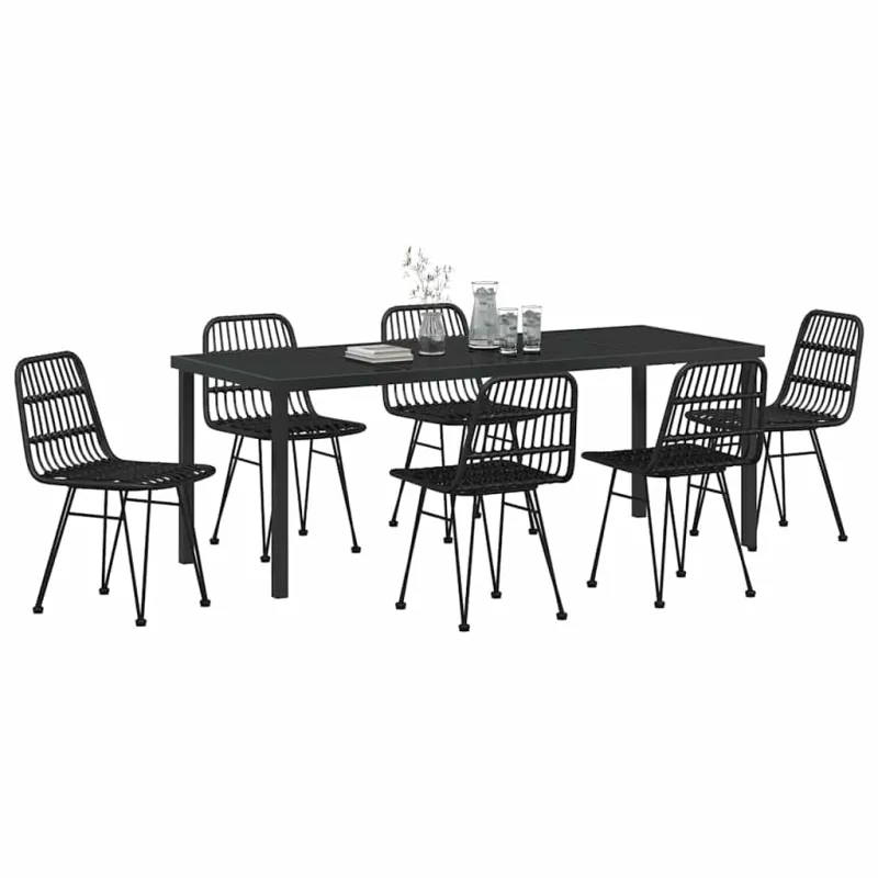 Sodo valgomojo komplektas 7 pcs Juoda