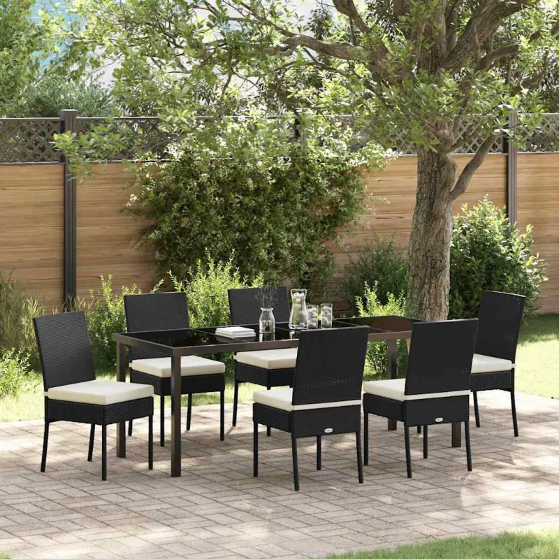 Sodo valgomojo komplektas 7 pcs Juoda