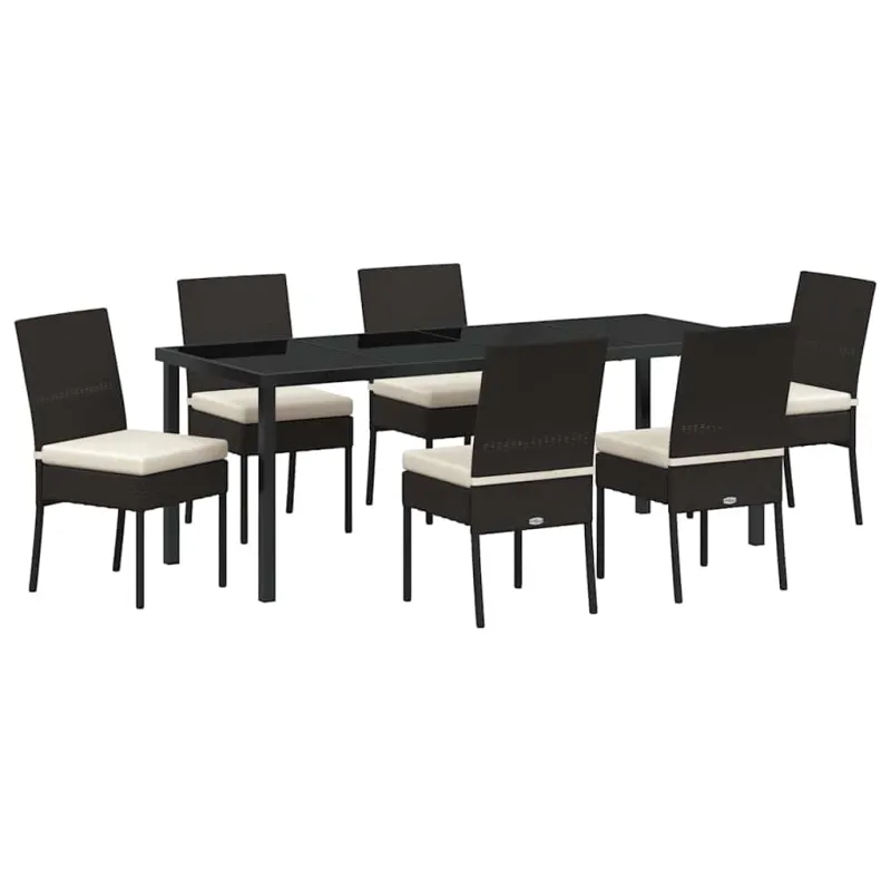 Sodo valgomojo komplektas 7 pcs Juoda