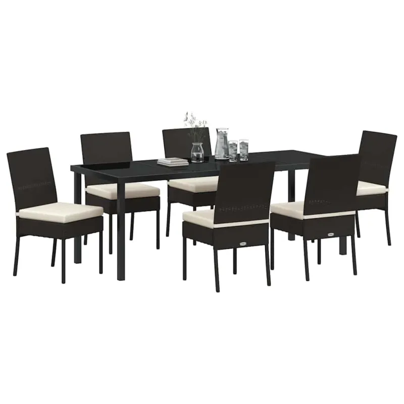 Sodo valgomojo komplektas 7 pcs Juoda