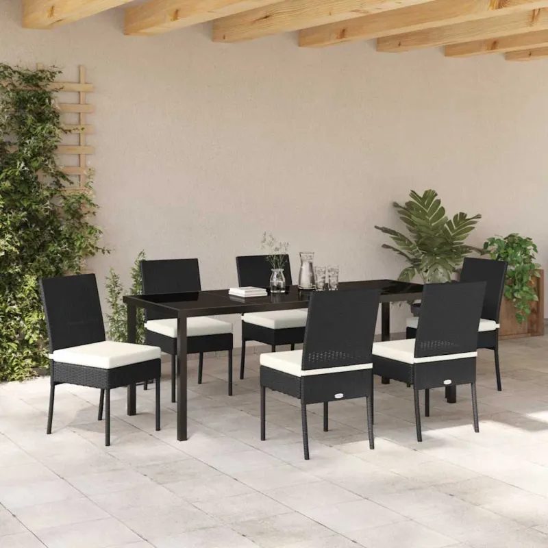 Sodo valgomojo komplektas 7 pcs Juoda