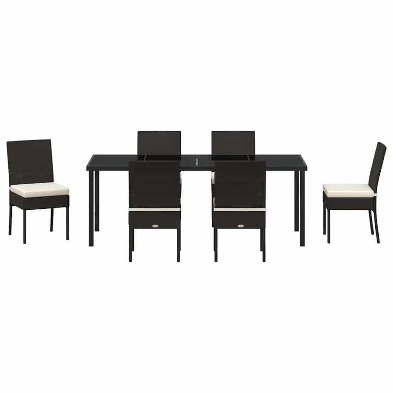Sodo valgomojo komplektas 7 pcs Juoda