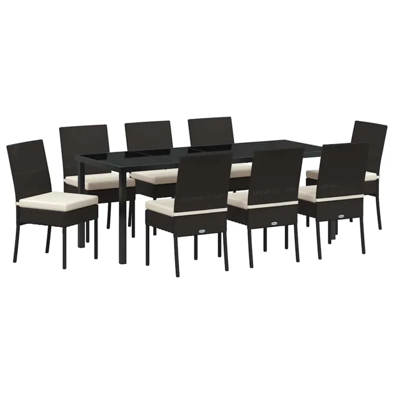 Sodo valgomojo komplektas 9 pcs Juoda