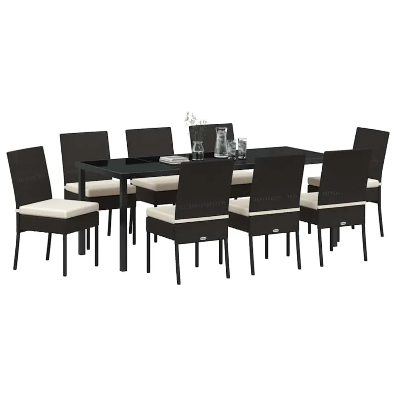 Sodo valgomojo komplektas 9 pcs Juoda