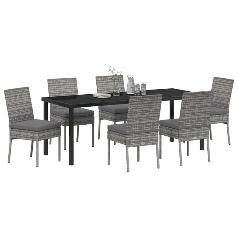 Sodo valgomojo komplektas 7 pcs Pilka