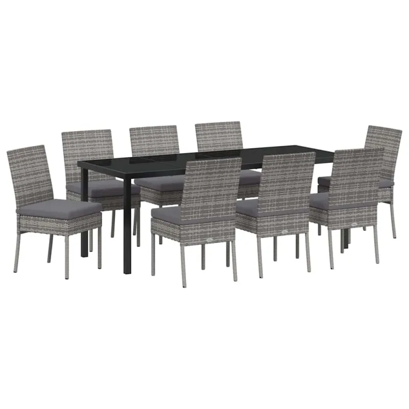Sodo valgomojo komplektas 9 pcs Pilka