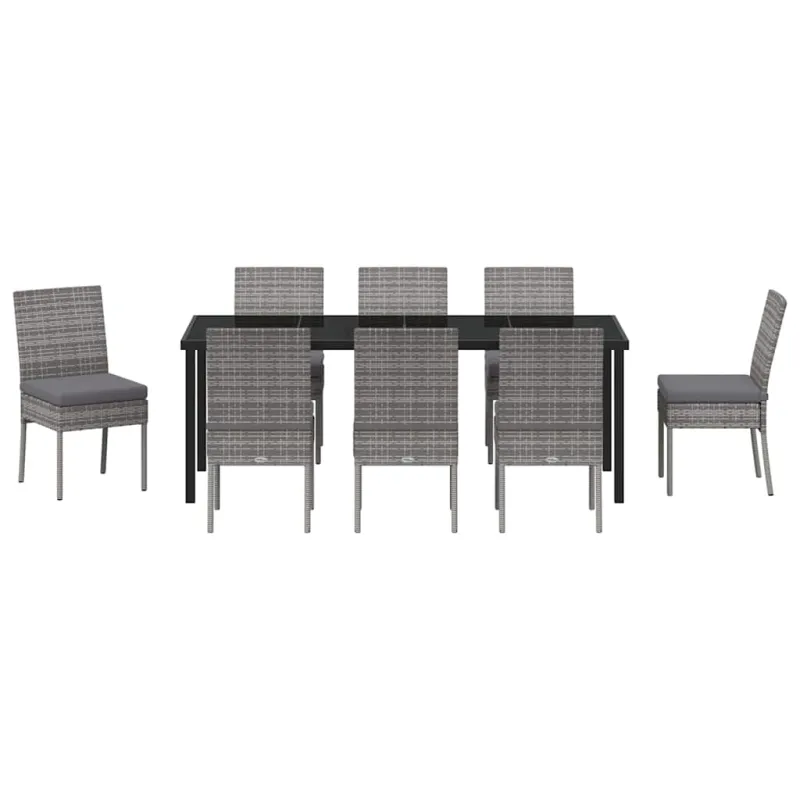 Sodo valgomojo komplektas 9 pcs Pilka