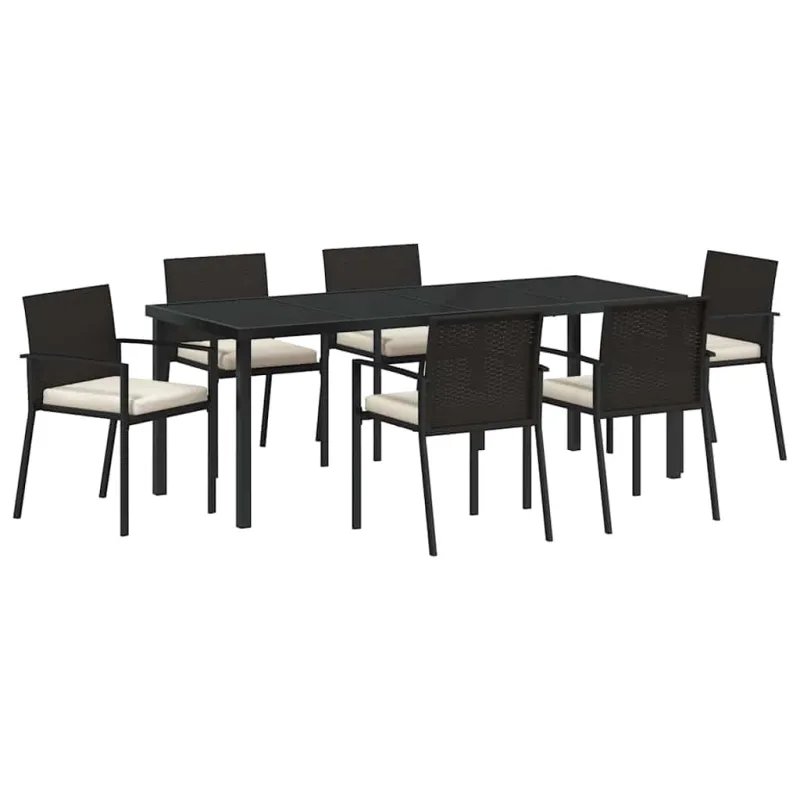 Sodo valgomojo komplektas 7 pcs Juoda