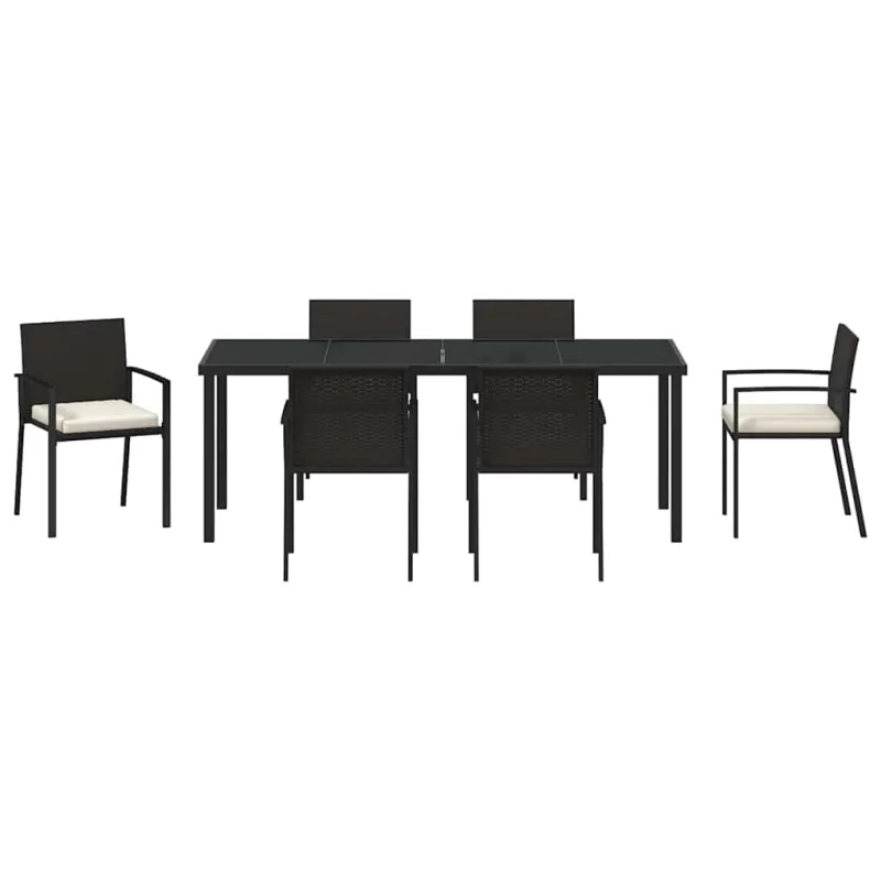 Sodo valgomojo komplektas 7 pcs Juoda