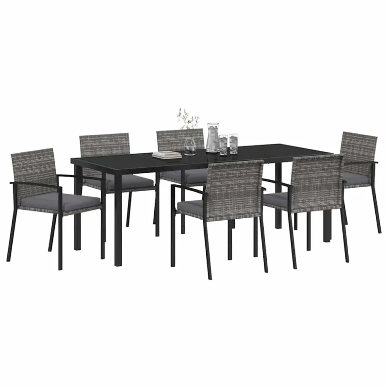 Sodo valgomojo komplektas 6 pcs Pilka