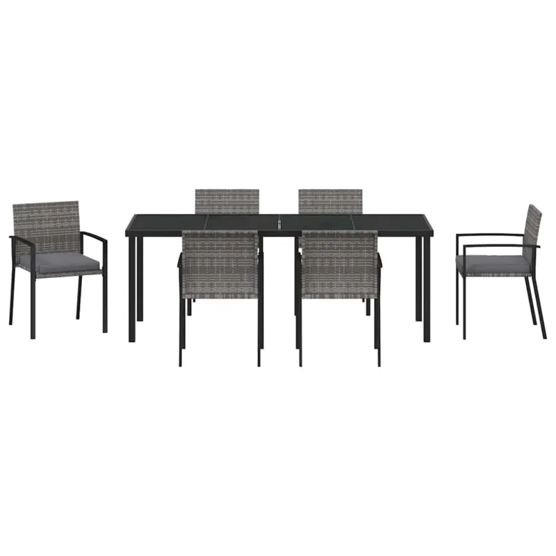 Sodo valgomojo komplektas 6 pcs Pilka