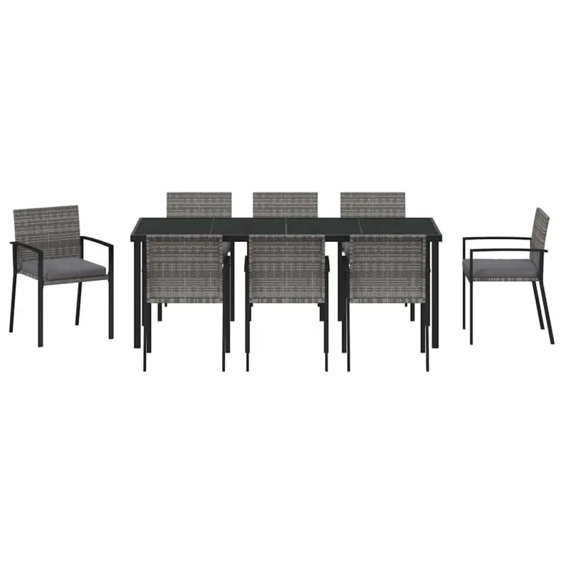 Sodo valgomojo komplektas 9 pcs Pilka