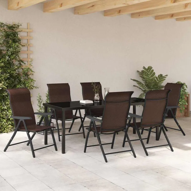 Sodo valgomojo komplektas 7 pcs Ruda