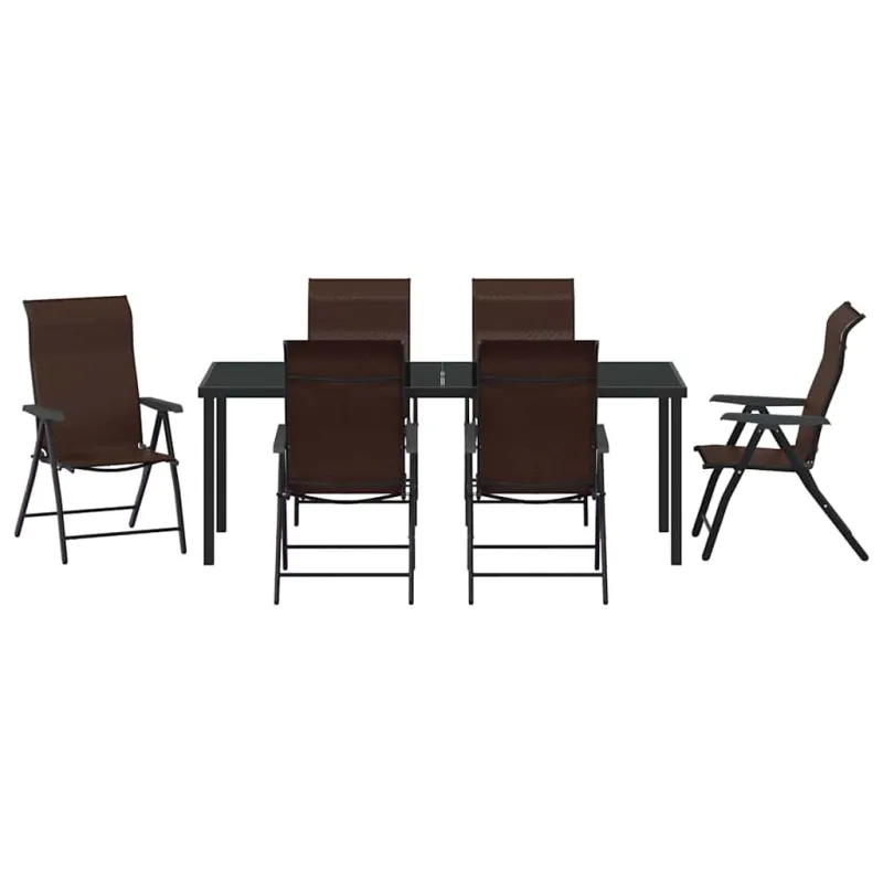 Sodo valgomojo komplektas 7 pcs Ruda
