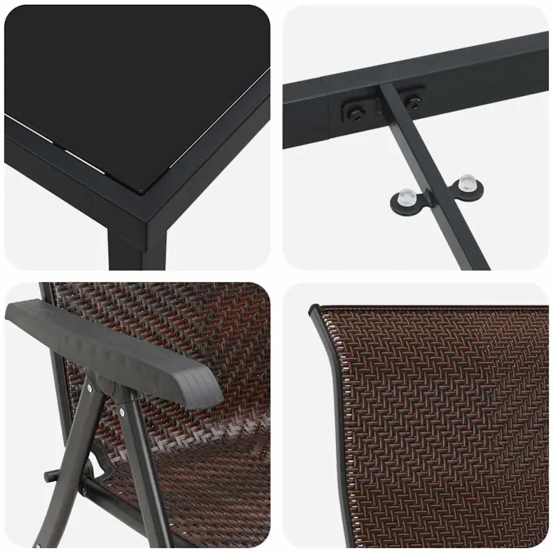 Sodo valgomojo komplektas 7 pcs Ruda