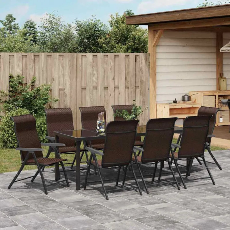 Sodo valgomojo komplektas 9 pcs Ruda