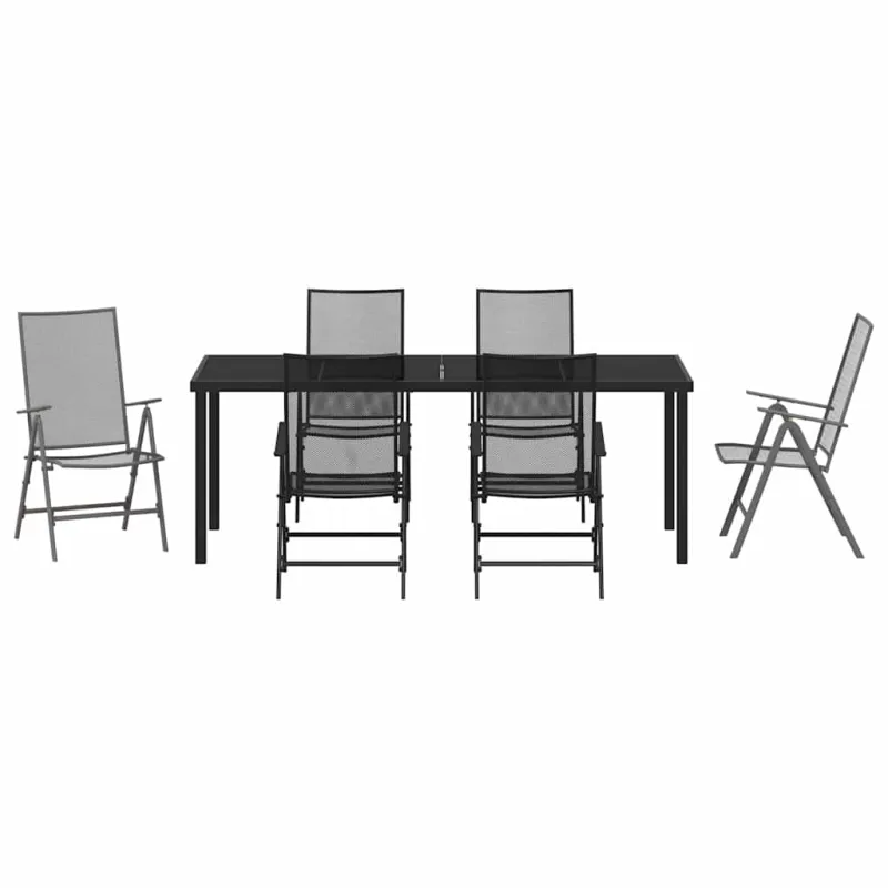 Sodo valgomojo komplektas 7 pcs Antracitas